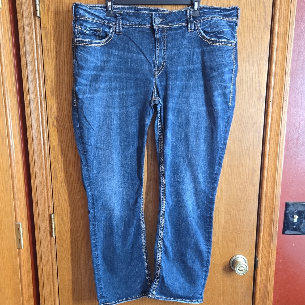 Silver Jeans Dark Blue Denim with Contrast Stitching